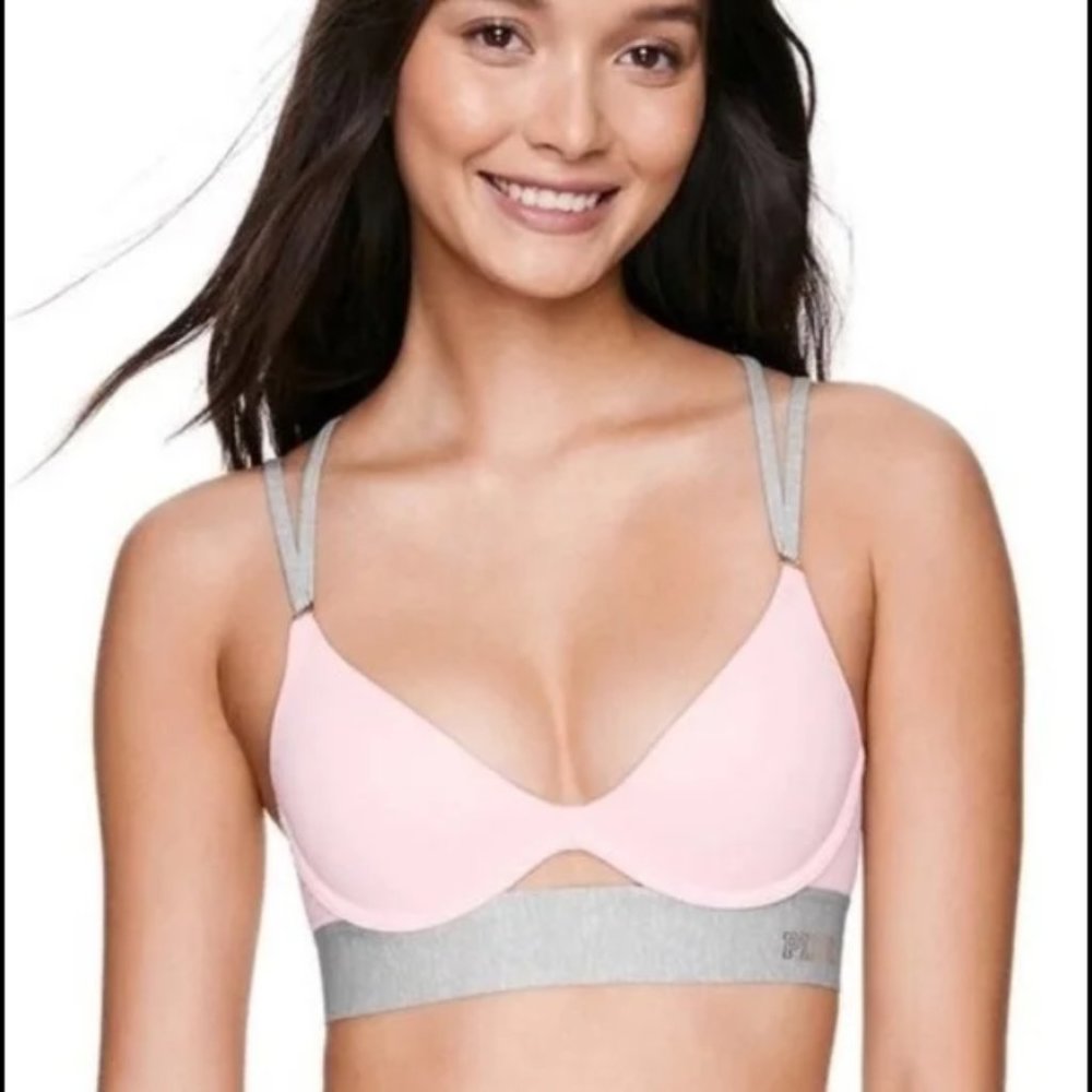 Pink Bonded Victoria's Secret Push-Up Bra Size S 34A, 34B, 34DD, 32C, 32D, 32DD